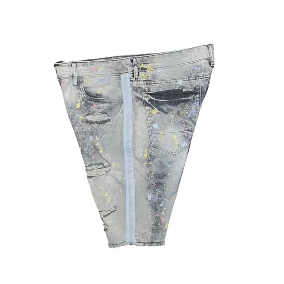 5/$25 Jordan Craig Distressed Denim Shorts Paint Splatter Streetwear 36 - Picture 5 of 9